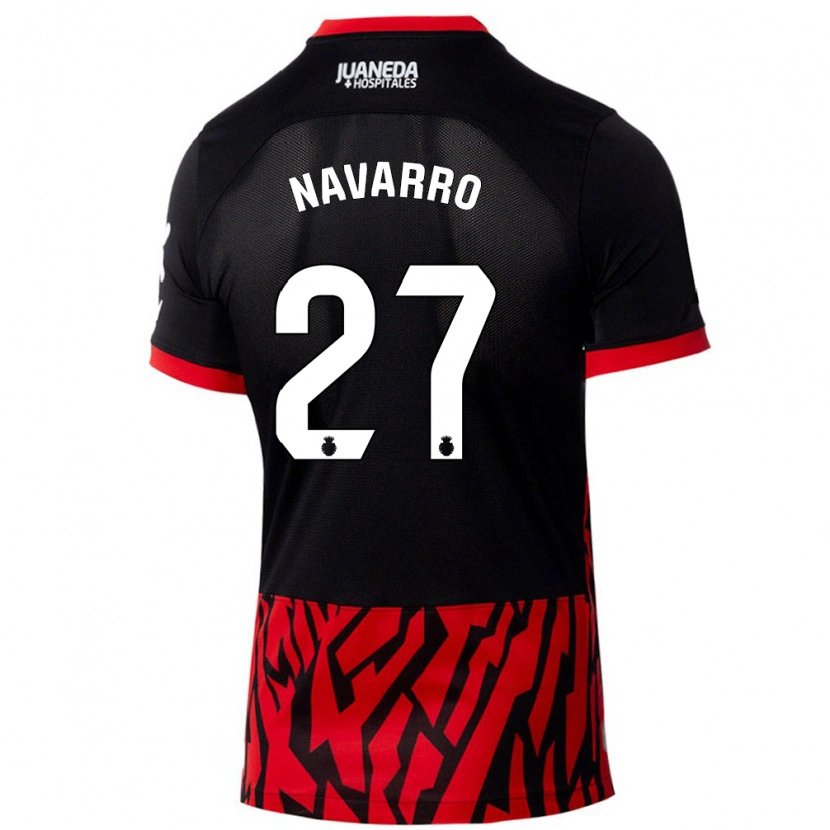 Danxen Kinder Robert Navarro #27 Schwarz Rot Heimtrikot Trikot 2024/25 T-Shirt