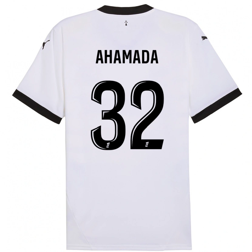 Danxen Kinder Naouirou Ahamada #32 Weiß Schwarz Auswärtstrikot Trikot 2024/25 T-Shirt