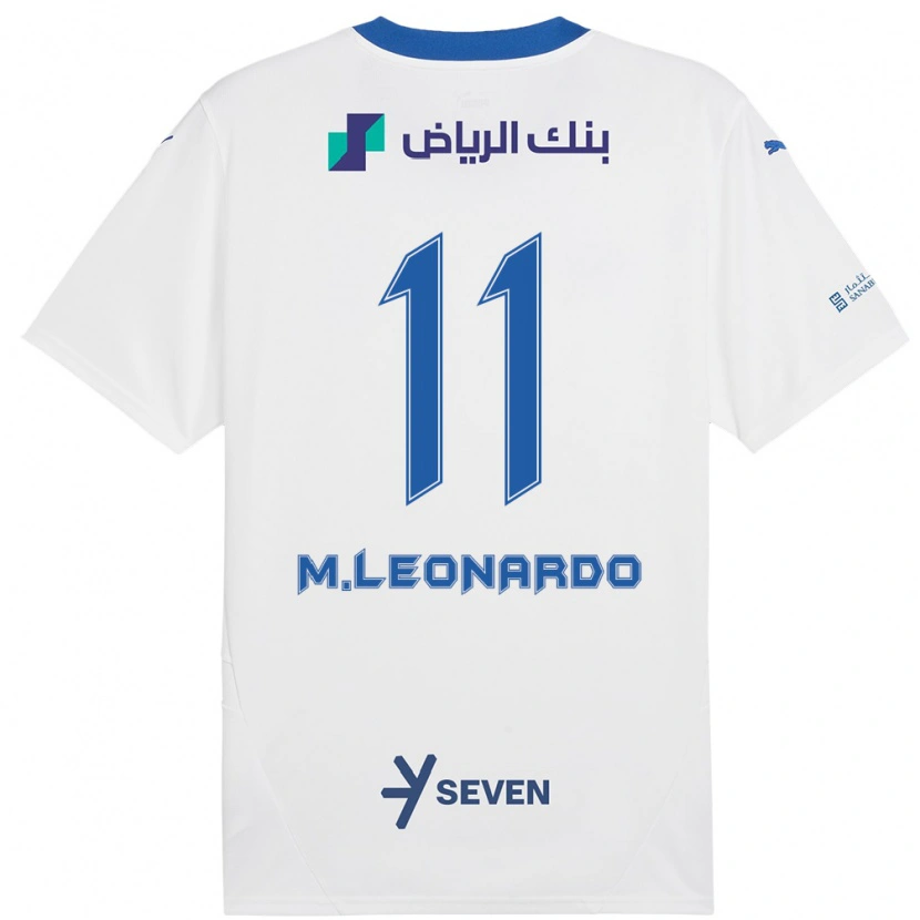 Danxen Kinder Marcos Leonardo #11 Weiß Blau Auswärtstrikot Trikot 2024/25 T-Shirt