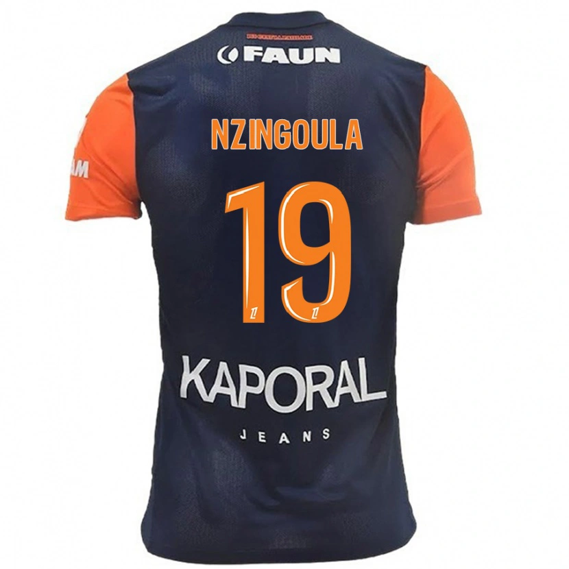 Danxen Kinder Rabby Nzingoula #19 Marineblau Orange Heimtrikot Trikot 2024/25 T-Shirt