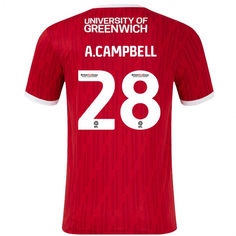 Danxen Kinder Allan Campbell #28 Rot Weiß Heimtrikot Trikot 2024/25 T-Shirt