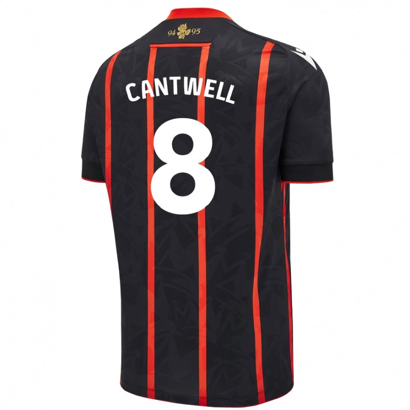 Danxen Kinder Todd Cantwell #8 Schwarz Rot Auswärtstrikot Trikot 2024/25 T-Shirt