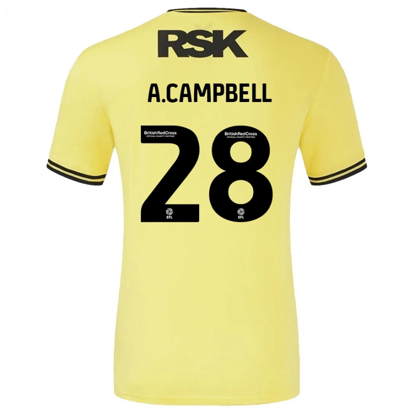 Danxen Kinder Allan Campbell #28 Gelb Schwarz Auswärtstrikot Trikot 2024/25 T-Shirt