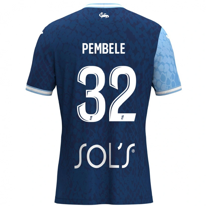 Danxen Kinder Timothée Pembélé #32 Himmelblau Dunkelblau Heimtrikot Trikot 2024/25 T-Shirt