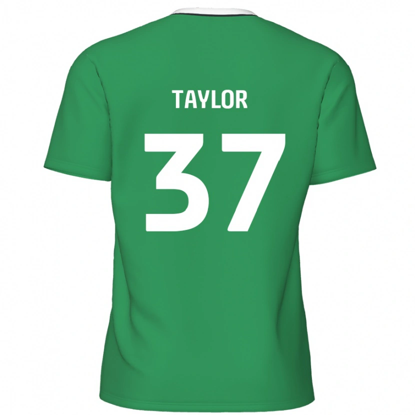 Danxen Kinder Caleb Taylor #37 Grün Weiße Streifen Auswärtstrikot Trikot 2024/25 T-Shirt