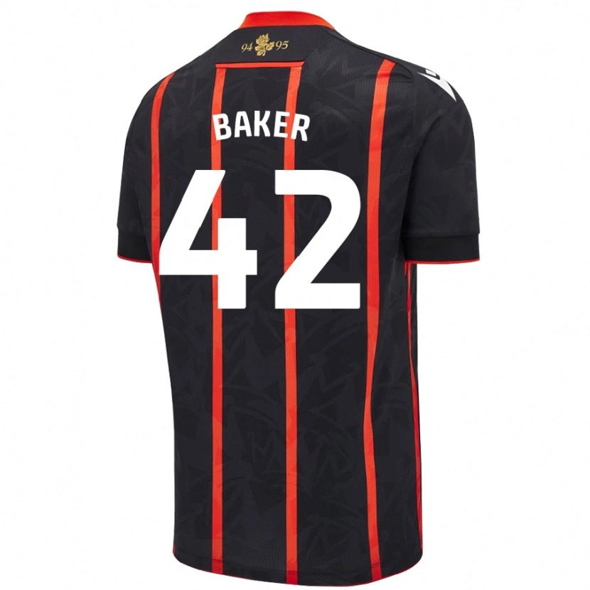 Danxen Kinder Lewis Baker #42 Schwarz Rot Auswärtstrikot Trikot 2024/25 T-Shirt