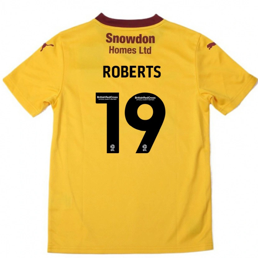 Danxen Kinder Tyler Roberts #19 Orange Burgunderrot Auswärtstrikot Trikot 2024/25 T-Shirt