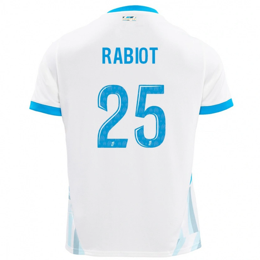 Danxen Herren Adrien Rabiot #25 Weiß Himmelblau Heimtrikot Trikot 2024/25 T-Shirt