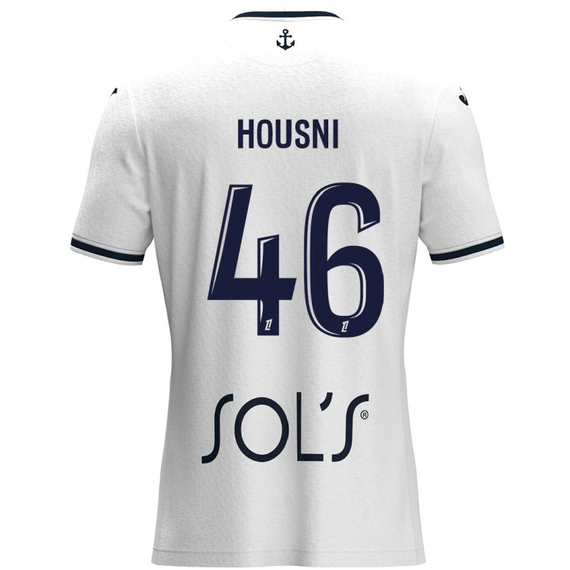 Danxen Herren Ilyes Housni #46 Weiß Dunkelblau Auswärtstrikot Trikot 2024/25 T-Shirt