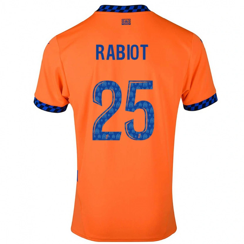 Danxen Herren Adrien Rabiot #25 Orange Dunkelblau Ausweichtrikot Trikot 2024/25 T-Shirt