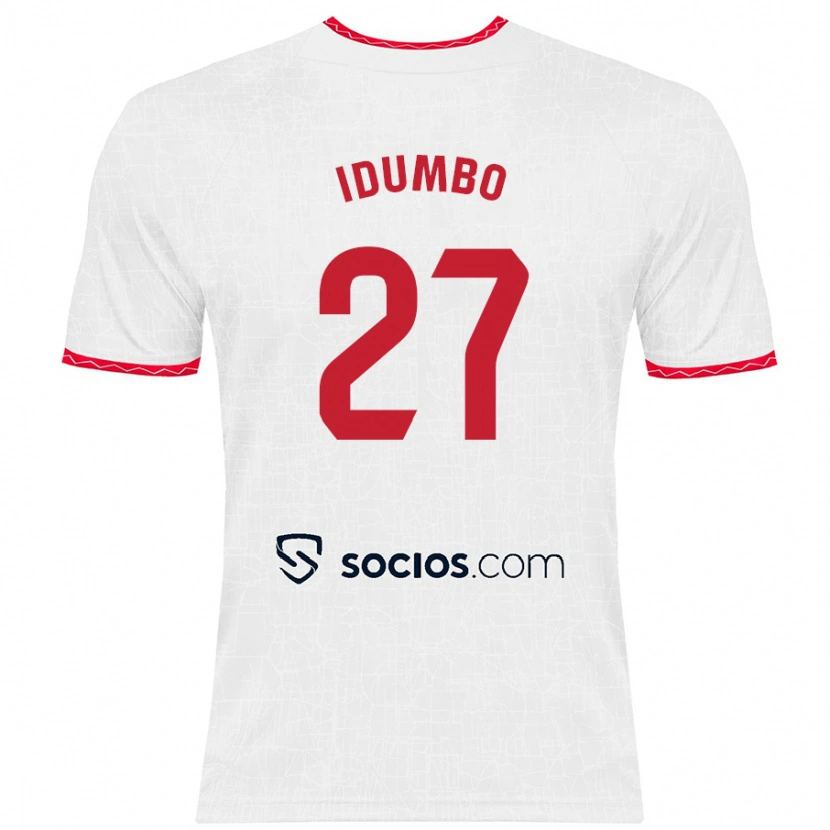 Danxen Herren Stanis Idumbo Muzambo #27 Weiß Rot Heimtrikot Trikot 2024/25 T-Shirt