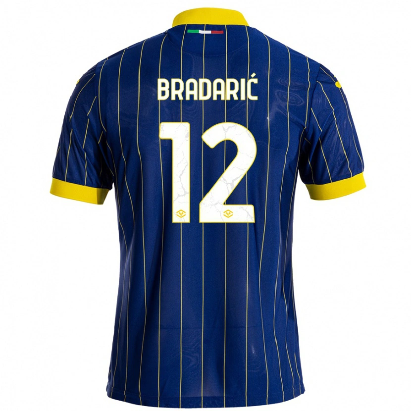 Danxen Herren Domagoj Bradarić #12 Blau Gelb Heimtrikot Trikot 2024/25 T-Shirt