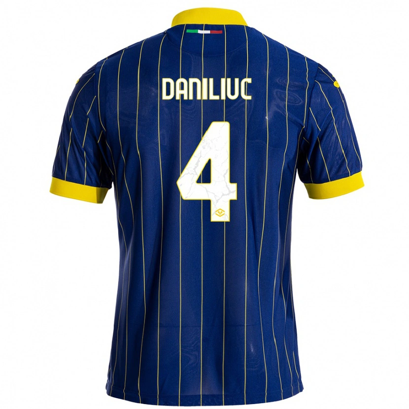 Danxen Herren Flavius Daniliuc #4 Blau Gelb Heimtrikot Trikot 2024/25 T-Shirt