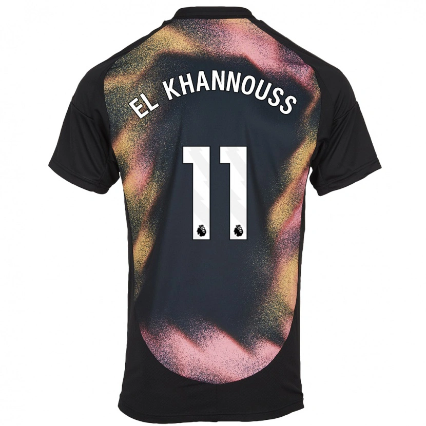 Danxen Herren Bilal El Khannouss #11 Schwarz Weiß Auswärtstrikot Trikot 2024/25 T-Shirt