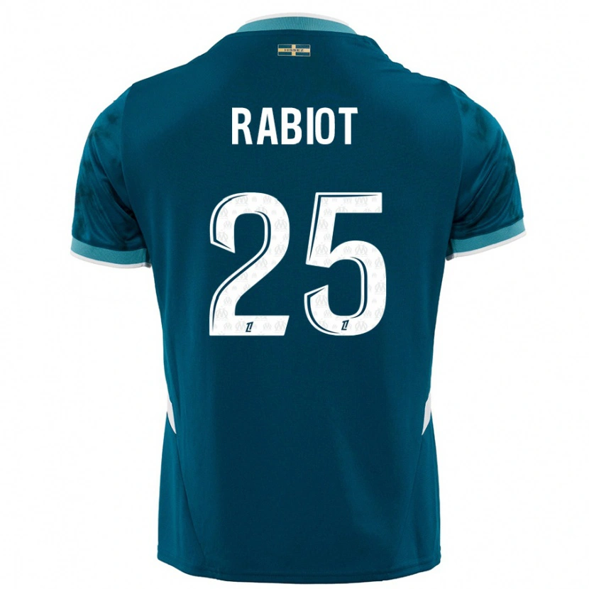 Danxen Damen Adrien Rabiot #25 Türkisblau Auswärtstrikot Trikot 2024/25 T-Shirt