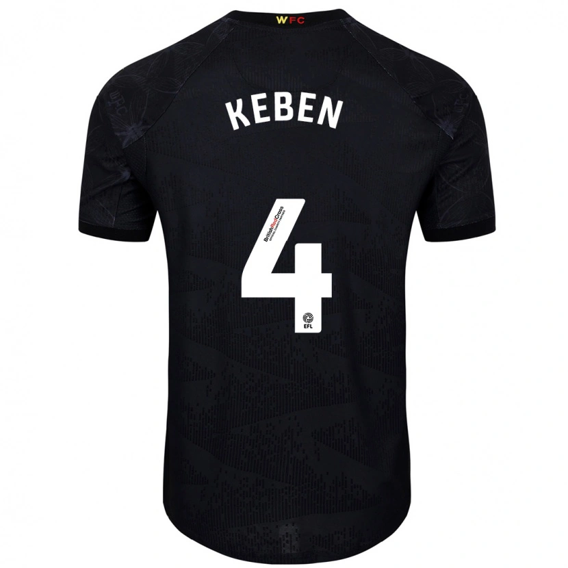 Danxen Damen Kévin Keben #4 Schwarz Weiß Auswärtstrikot Trikot 2024/25 T-Shirt