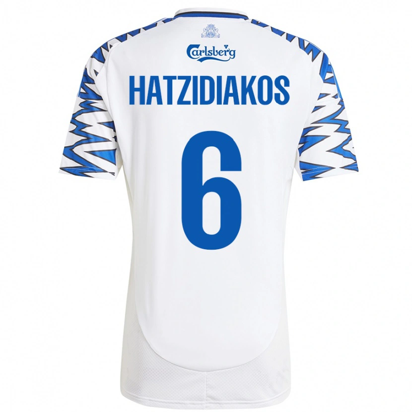 Danxen Damen Pantelis Hatzidiakos #6 Weiß Himmelblau Heimtrikot Trikot 2024/25 T-Shirt